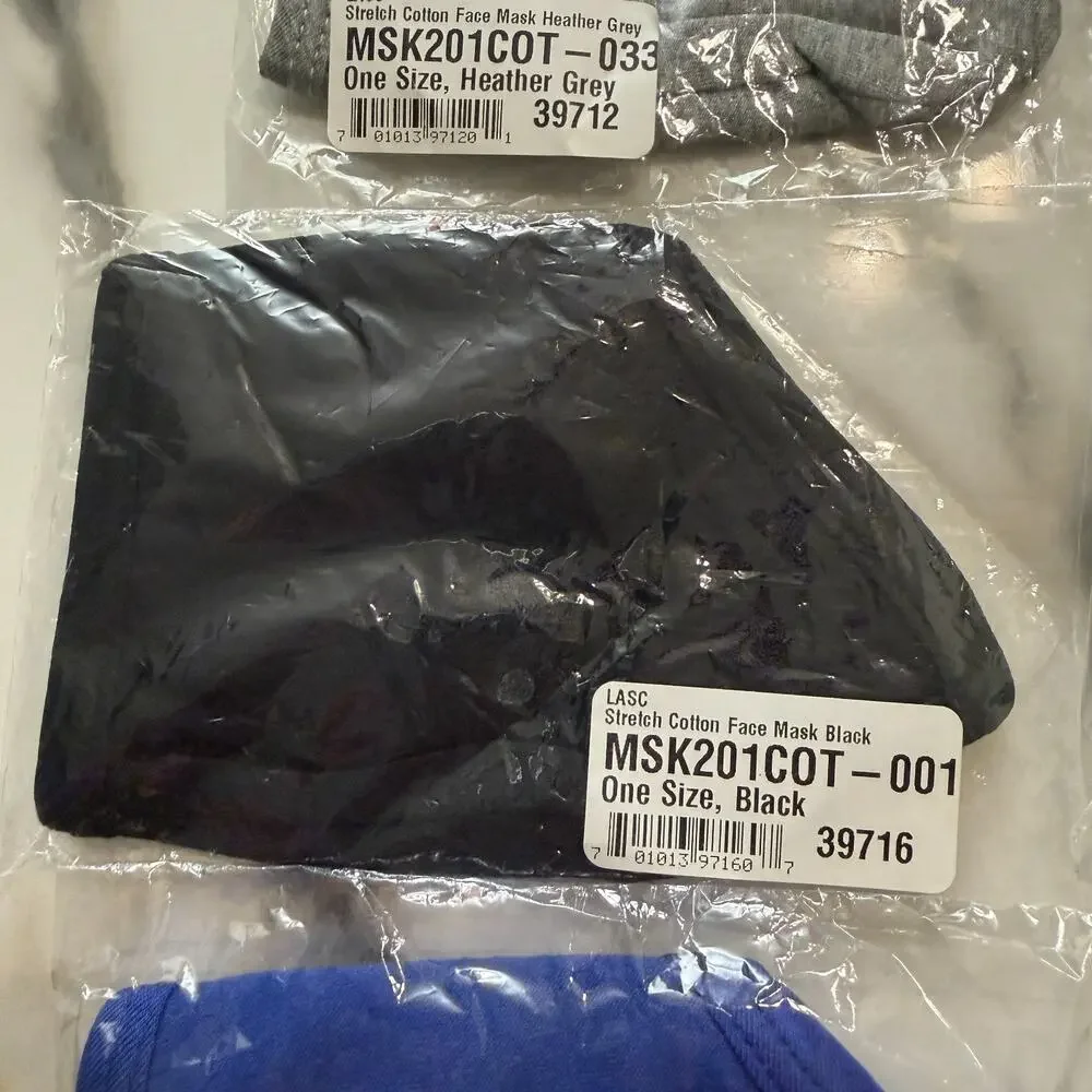 NEW Los Angeles Sporting Club 6PC Stretch Cotton Face Mask Blue Grey Black Green